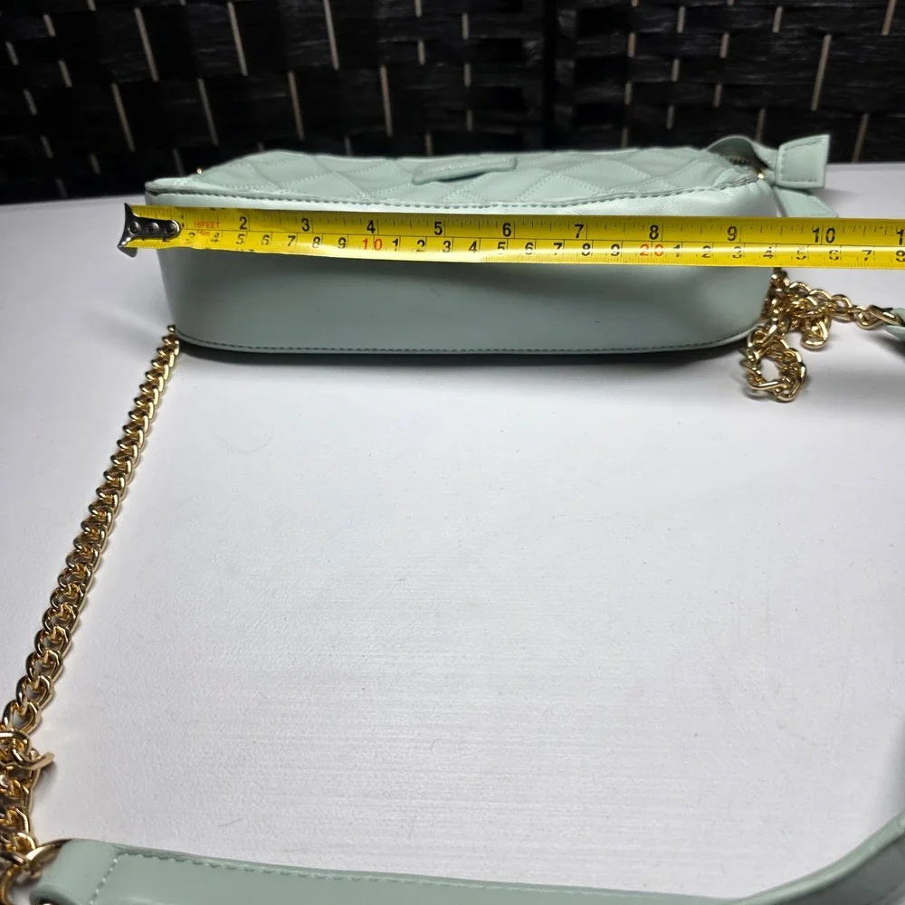 Simply Southern Quilted Crossbody Bag Mint Green Gold Chain Small Purse